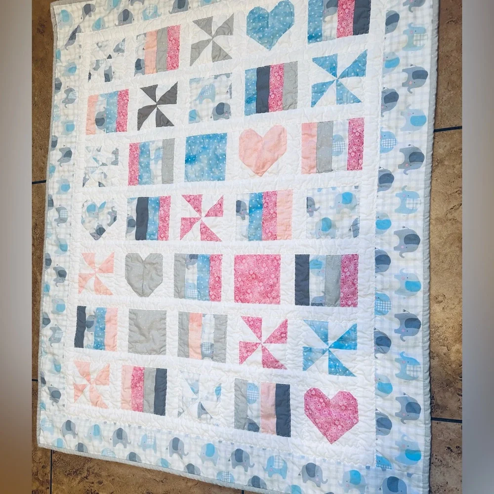 Handmade Baby Quilt 36”x44”